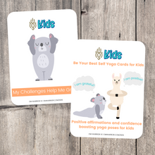 Load image into Gallery viewer, Whether you are a parent practicing yoga with your child, an educator, or a kids yoga teacher, this is a wonderful resource for children to build their own yoga and mindfulness practice. Use these cards as warm-up activities, brain breaks, a transition between activities, or simply as a fun and engaging New Years themed yoga and mindfulness activities.