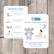 Load image into Gallery viewer, Whether you are a parent practicing yoga with your child, an educator, or a kids yoga teacher, this is a wonderful resource for children to build their own yoga and mindfulness practice. Use these cards as warm-up activities, brain breaks, a transition between activities, or simply as a fun and easy yoga sequence.