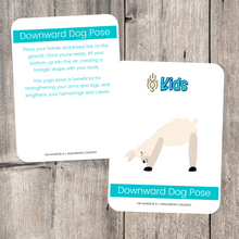 Load image into Gallery viewer, Whether you are a parent practicing yoga with your child, an educator, or a kids yoga teacher, this is a wonderful resource for children to build their own yoga and mindfulness practice. Use these cards as warm-up activities, brain breaks, a transition between activities, or simply as a fun and easy yoga sequence.