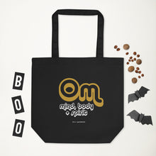 Load image into Gallery viewer, OM Mind Body + Spirit Eco Tote Bag: Halloween Edition