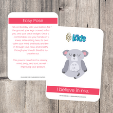 Load image into Gallery viewer, Whether you are a parent practicing yoga with your child, an educator, or a kids yoga teacher, this is a wonderful resource for children to build their own yoga and mindfulness practice. Use these cards as warm-up activities, brain breaks, a transition between activities, or simply as a fun and easy yoga sequence.