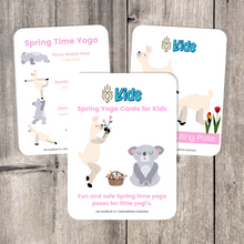Load image into Gallery viewer, Whether you are a parent practicing yoga with your child, an educator, or a kids yoga teacher, this is a wonderful resource for children to build their own yoga and mindfulness practice. Use these cards as warm-up activities, brain breaks, a transition between activities, or simply as a fun and easy yoga sequence.