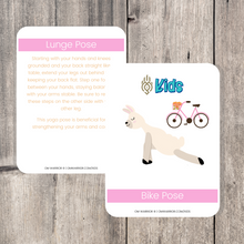 Load image into Gallery viewer, Whether you are a parent practicing yoga with your child, an educator, or a kids yoga teacher, this is a wonderful resource for children to build their own yoga and mindfulness practice. Use these cards as warm-up activities, brain breaks, a transition between activities, or simply as a fun and easy yoga sequence.
