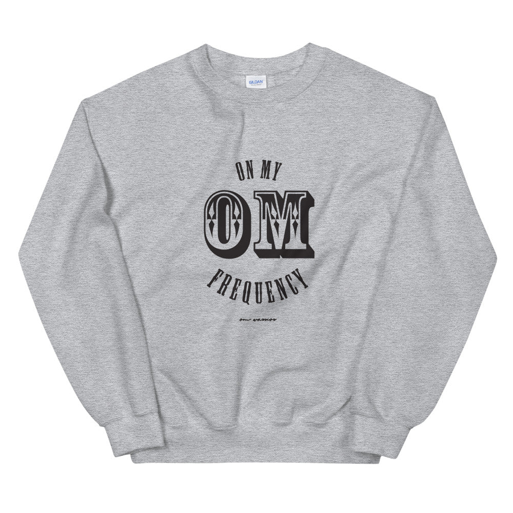 On My OM Frequency Unisex Sweatshirt (Color Sport Grey) - Upgrade to instant good vibes with this On My OM Frequency Sweatshirt. Made from super soft cotton and polyester and featuring a crewneck, rib cuffs and waistband, and a classic fit you know and love to meet all your cozy needs.