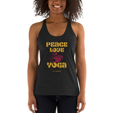 Load image into Gallery viewer, Peace Love + Yoga Racerback Tank