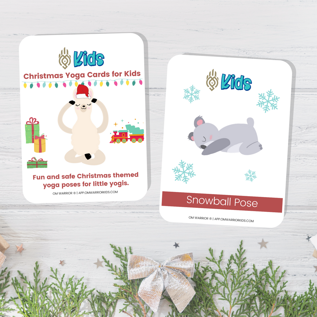 Christmas Themed Yoga Cards for Kids