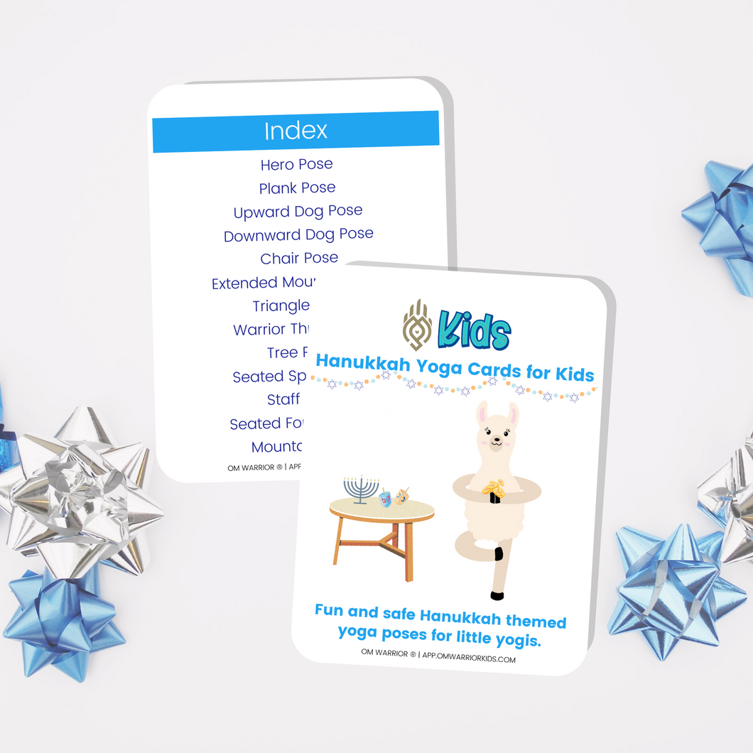 Hanukkah Themed Yoga Cards for Kids