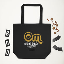 Load image into Gallery viewer, OM Mind Body + Spirit Eco Tote Bag: Halloween Edition
