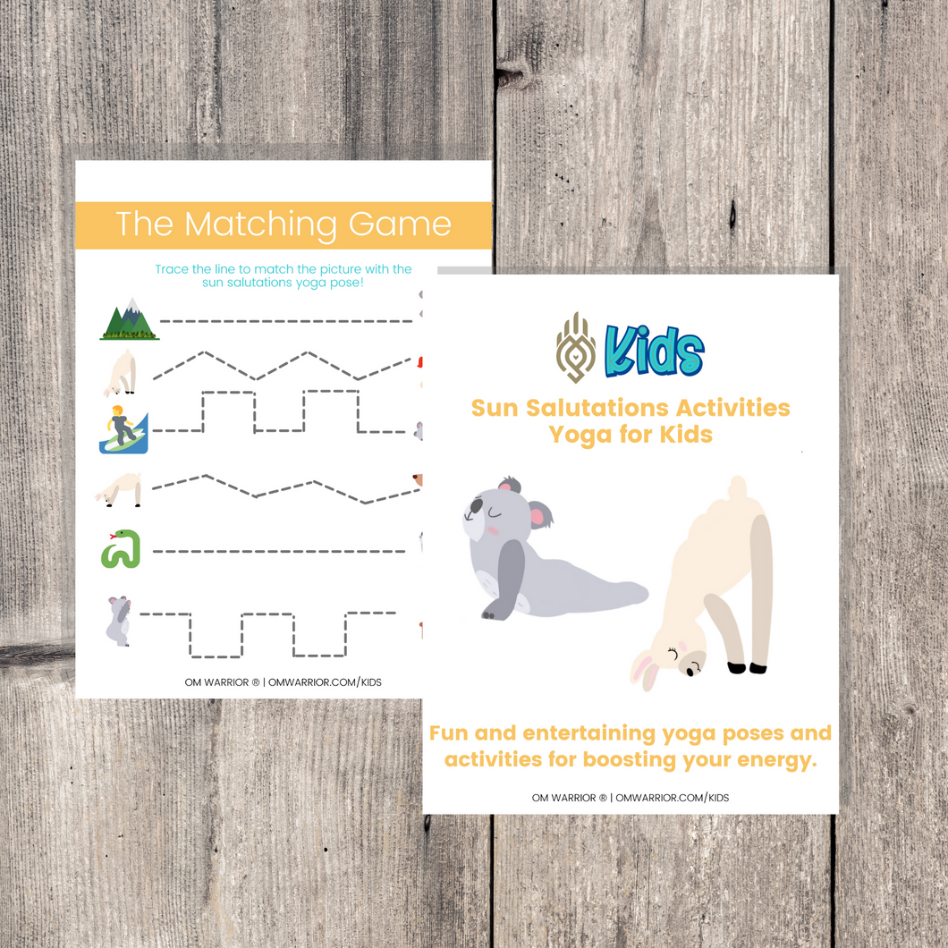 Sun Salutations Yoga Cards and Activities for Kids