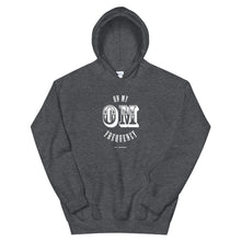 Load image into Gallery viewer,  On My OM Frequency Unisex Hoodie (Color Dark Heather) - High vibes on my OM frequency. This super soft, unisex hoodie features our On My OM Frequency graphic on front, printed with eco-friendly inks, premium stitch details, lined hoodie, a kangaroo pocket and rib cuffs and hem band.Perfect with your favorite sweats or denim.
